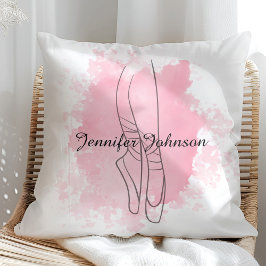 Ballerina Schuhe Rosa Wasserfarbe mit Namen Kissen