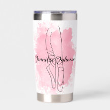Ballerina Schuhe Rosa Wasserfarbe mit Namen
