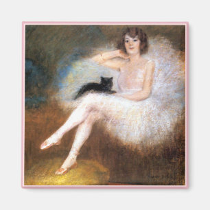 Ballerina & schwarze Katze Magnet