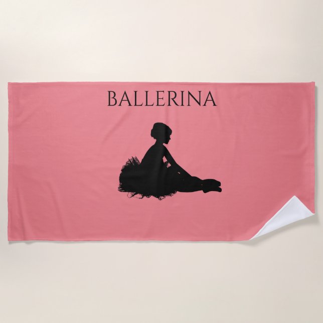 BALLERINA serviette de plage pour fille. (Devant)