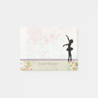 Ballerina Silhouette auf elegantem Vintagem Muster