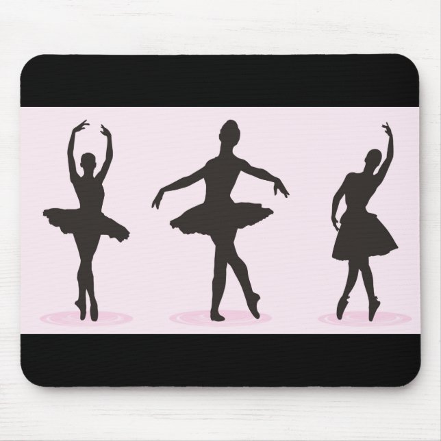 Ballerina Silhouette Mouse Pad Mousepad (Vorne)