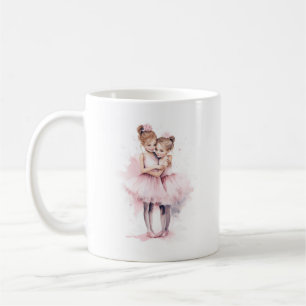 Ballerina Sisters Embracing Pink Tutu Hug Tanz Kaffeetasse