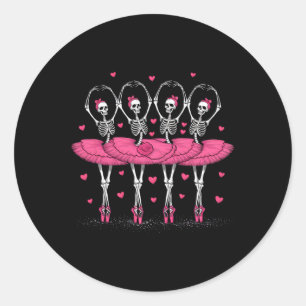 Ballerina Skelettanz Weihnachtsballon Runder Aufkleber