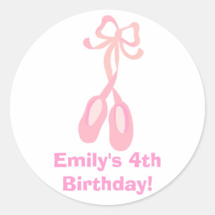 BALLERINA SLIPPERS BALLET Birthday Custom Sticker