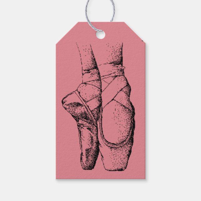 Ballerina Slippers Ballett GeburtstagsgeschenkTags Geschenkanhänger (Vorderseite)