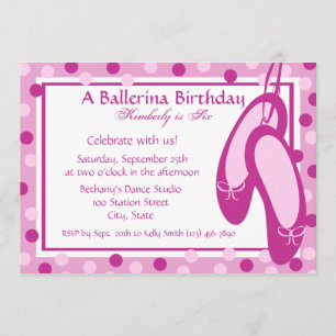 Ballerina Slippers / Geburtstag Einladung