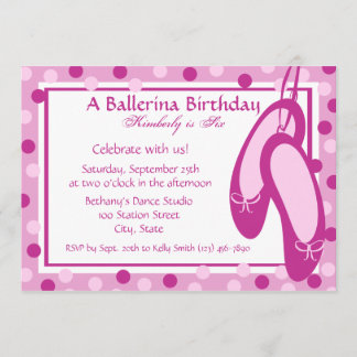 Ballerina Slippers / Geburtstag Einladung