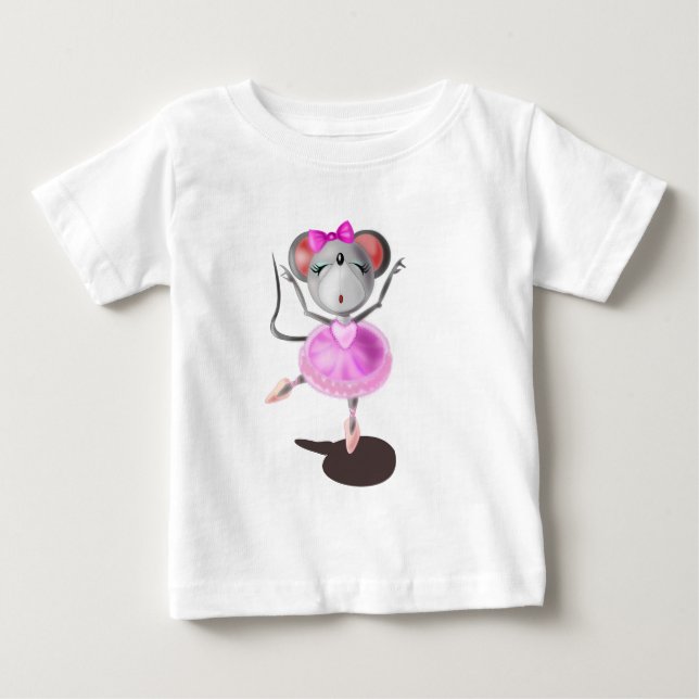 Ballerina Souris Drôle bébé T-shirt danseuse de ba (Devant)