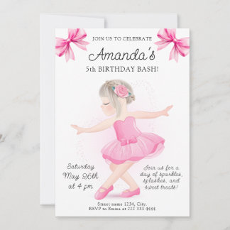 Ballerina Sparkle Geburtstagsfeier Einladung