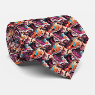 Ballerina Splash Retro Art Neck Tie Krawatte