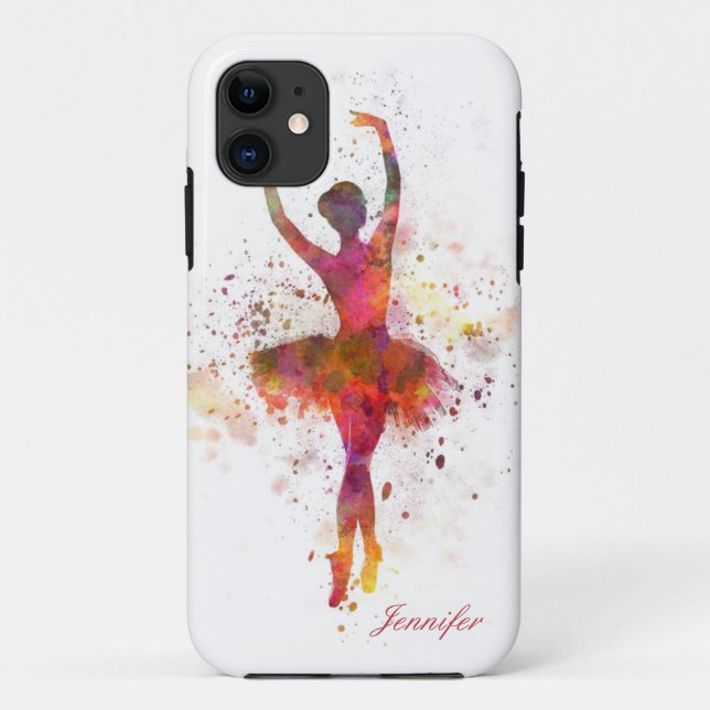 Ballerina Spritzer Art Personalisierter Name | Bal Case-Mate iPhone Hülle (Rückseite)