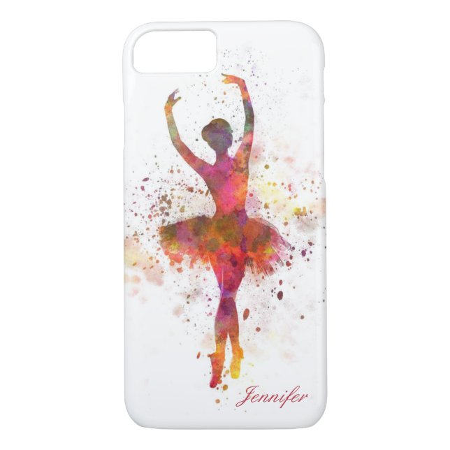 Ballerina Spritzer Art Personalisierter Name | Bal Case-Mate iPhone Hülle (Rückseite)