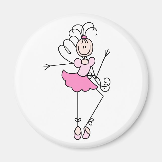 Ballerina Stick Figure Quatre Magnet (Devant)