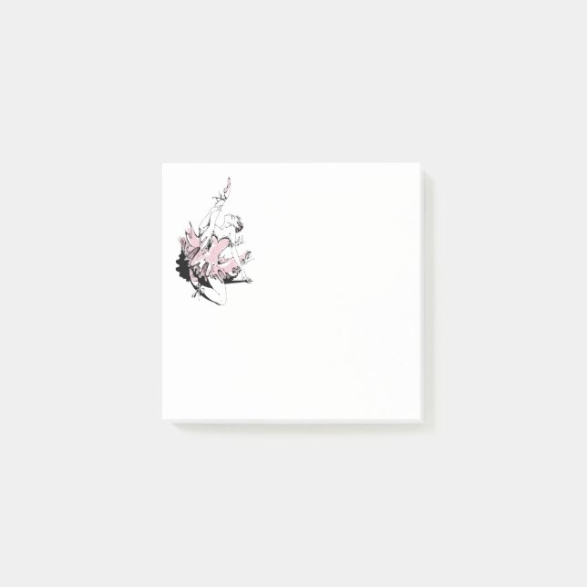 Ballerina Stretching in rosa Tutu Post-it Klebezettel (Vorderseite)