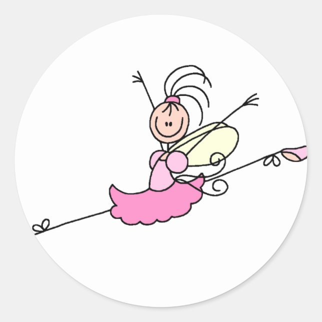 Ballerina Strichmännchen Angel Sticker (Vorderseite)