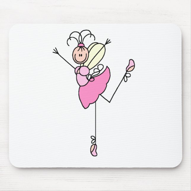Ballerina-Strichmännchen drei Mousepad (Vorne)