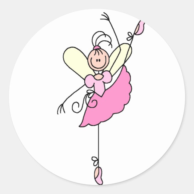 Ballerina Strichmännchen Sticker (Vorderseite)