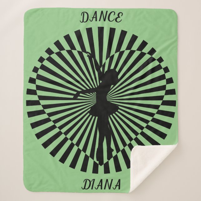 Ballerina sur une couverture abstraite noire et bl (Devant)