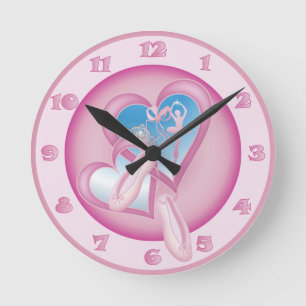 Ballerina Sweetheart Runde Wanduhr