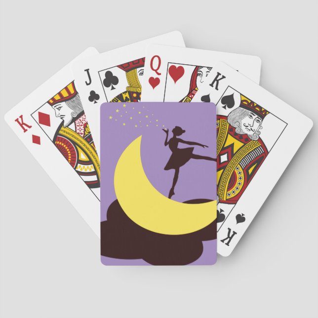 Ballerina Tanz auf dem Mond - Balletttänzer Spielkarten (Rückseite)