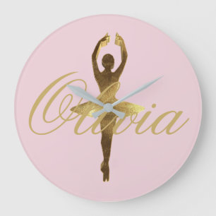 Ballerina-Tanz-eleganter Pirouetten-Ballett-Tänze Große Wanduhr
