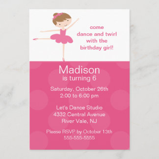 Ballerina Tanz Geburtstag Einladung
