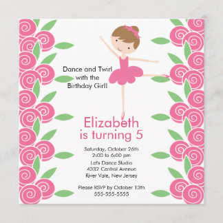 Ballerina Tanz Geburtstag Einladung