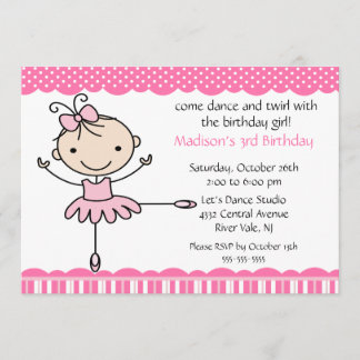 Ballerina Tanz Geburtstag Einladung