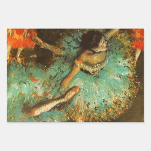 Ballerina Tanz Grüne Tänzerin Edger Degas Gemälde Geschenkpapier Set