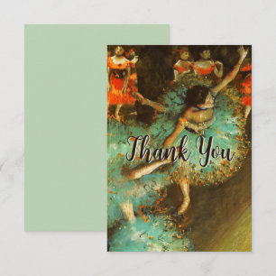 Ballerina Tanz Grüne Tänzerin Edger Degas Malerei Dankeskarte
