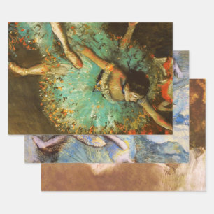 Ballerina Tanz Grüne Tänzerin Edger Degas Malerei Geschenkpapier Set