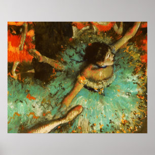 Ballerina Tanz Grüne Tänzerin Edger Degas Malerei Poster