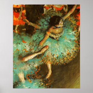 Ballerina Tanz Grüne Tänzerin Edger Degas Malerei Poster