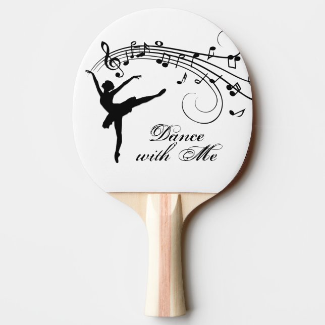 Ballerina Tanz mit mir Musiknote Tischtennis Schläger (Rückseite)