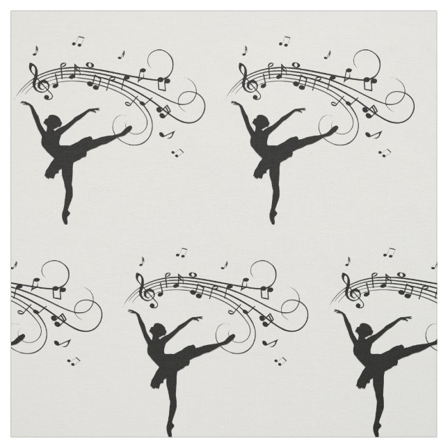 Ballerina Tanz mit Musiknote Stoff (Muster)