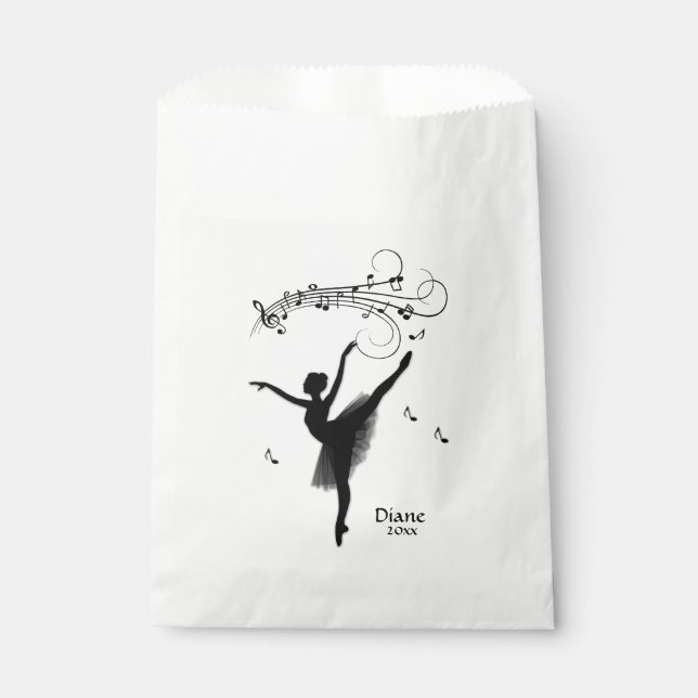 Ballerina Tanzen mit Musik Personal Geschenktütchen (Vorderseite)