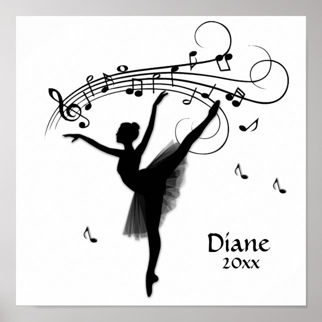 Ballerina Tanzen mit Musik Personal Poster (Vorne)