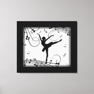 Ballerina Tanzen mit Musiknoten Leinwanddruck