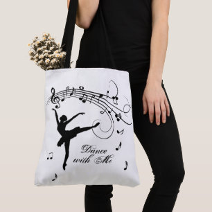Ballerina Tanzen mit Musiknoten Tasche