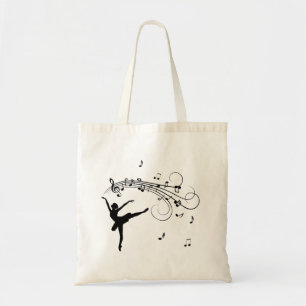 Ballerina Tanzen mit Musiknoten Tragetasche