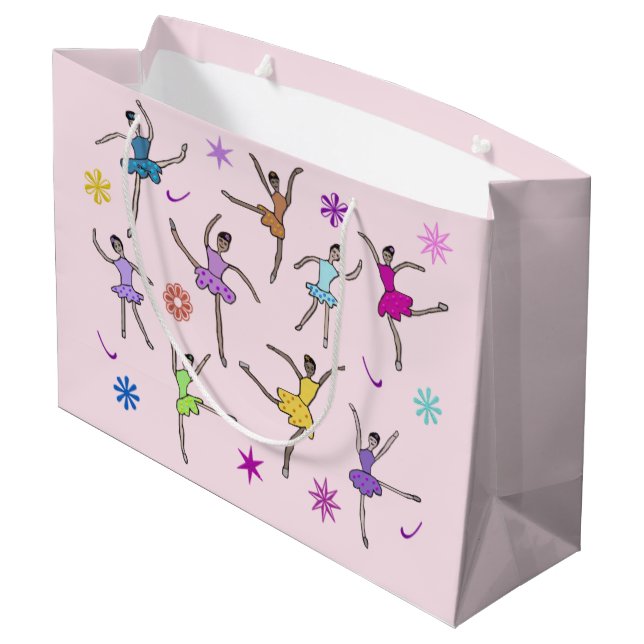 Ballerina-Tänzer-Geschenk-Taschen Große Geschenktüte (Rückseite Schrägansicht)
