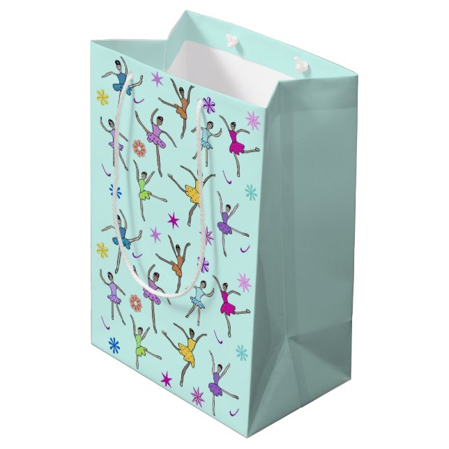 Ballerina-Tänzer-Geschenk-Taschen Mittlere Geschenktüte (Rückseite Schrägansicht)