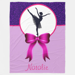 Ballerina Tänzer Glitter und Schleife Fleece-Decke Fleecedecke