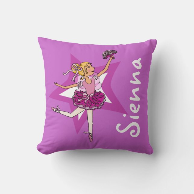 Ballerina Tänzer lila Tochtername Kissen (Vorderseite)