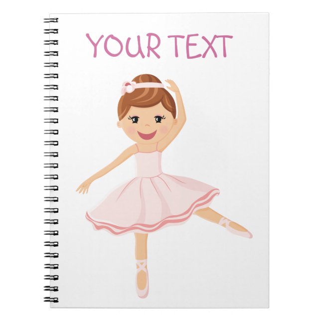 Ballerina-Tänzer mit dem braunen Haar Notizblock (Vorderseite)