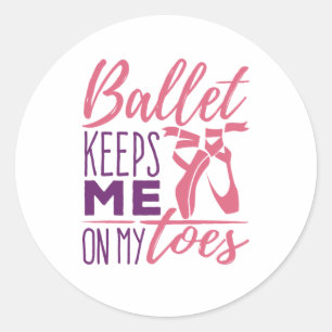 Ballerina-Tänzerin Behalte mich auf meinen Zehen Runder Aufkleber