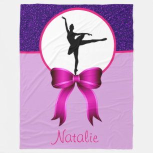 Ballerina-Tänzerin Glitter und Bogen Fleece-Decke Fleecedecke