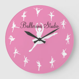 Ballerina-Tanzklasse-Thema-Wand Große Wanduhr