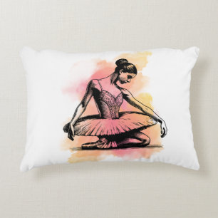 Ballerina tanzt in Farbe Dekokissen